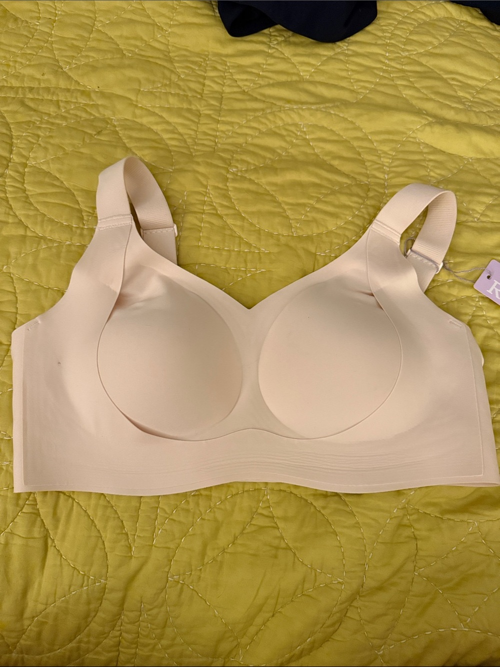 Seamless Light Beige Wireless Molded Bra - Comfortable Everyday Support